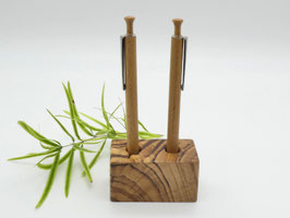 Stifthalter aus Olivekern-Esche für 2 Stifte
