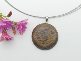 Anhänger aus Mooreiche & Edelstahlcollier