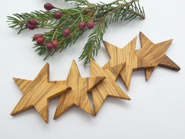 5 Weihnachtssterne aus Olivenholz