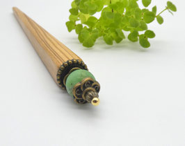 Haarstab aus Olivenholz & Nephrit