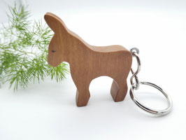 Schlüsselanhänger aus Holz - Esel aus Apfelbaum