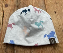 Beanie Pferde / Graumeliert Gr. 48