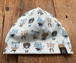 Beanie Tiere / Weiss Gr. 48