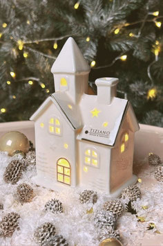 Tiziano Kirche Spirito LED weiß-creme mit gold porz. Timer