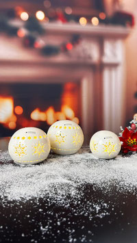 Tiziano Lichtkugel Splendore  LED weiß-creme Timer