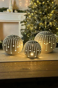 Tiziano Lichtkugel Calante Stern  LED weiß-creme Timer