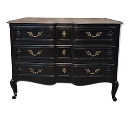 Commode arbalète patinée noire - VENDUE