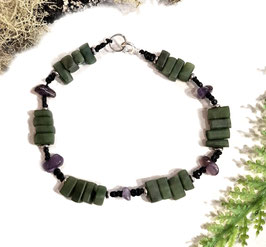 Pounamu Bracelet with Amethyst