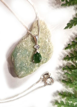 Pounamu Silver Drop CZ -MS