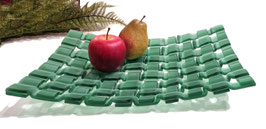 Woven Glass Platter - Green