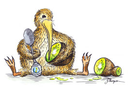 Kiwi eats Kiwi