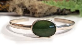 Pounamu and Silver Bangle - RB
