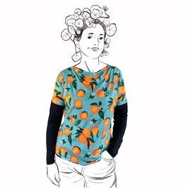 Tee-shirt TODAY "ORANGES bleu ciel" tarif PRO
