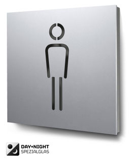 WC Herren beleuchtet in Aluminium, Art. PT002L0010