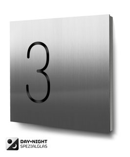 Hausnummern "3…" - Edelstahl - beleuchtet