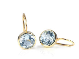 Ohrhänger in Gelbgold 585/000 mit Aquamarinen