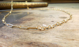 Collier "Paper-Clip + Oval" in Gelbgold 750/000