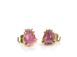 Ohrhänger in Gelbgold 750/000 mit rosa Turmalinen