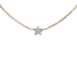 Leider verkauft - Collier in Weiß- und Gelbgold 585/000 mit Brillanten "Sternchen"