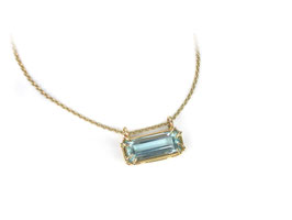 Collier in Gelbgold 585/000 mit Aquamarin