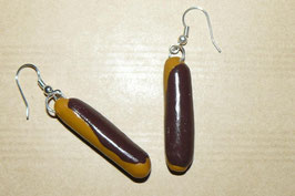 Boucles d'oreilles "eclaires au chocolat"