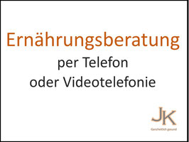 Ernährungsberatung per Telefon oder Videotelefonie