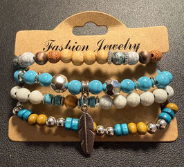 AB007-5 / Armbänder-Mix, 5 Stk., Unisex, Durchm. 5.5cm