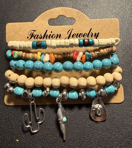 AB007-8 / Armbänder-Mix, 5 Stk., Unisex, Durchm. 5.5cm