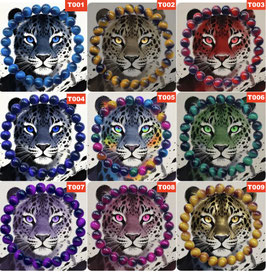 AB007-0 / TIGER-AUGEN-ARMBAND AUS GLASPERLEN, PERLENDURCHM. 8MM