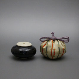 大海 茶入 梅縞