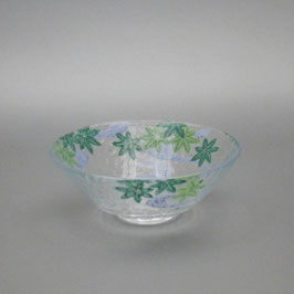 ガラス 平 茶碗 青楓に観世水 明日香