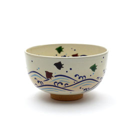 波に千鳥 粉引 茶碗 寅介