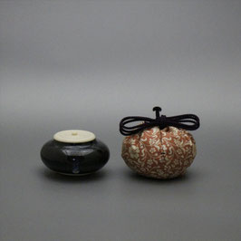 大海 茶入 紹巴東福寺裂 a