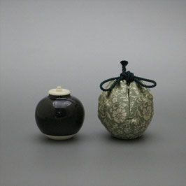 文琳 茶入 紹巴東福寺裂