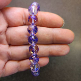 Armband Bergkristall mit lila Gravur