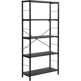 eHemco 5 Tier Rustic Bookcase with Storage Shelves, 64 Inches