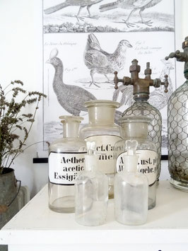 1xVERKAUFT Gir 29.06. antike kleine Apothekerflasche 100ml
