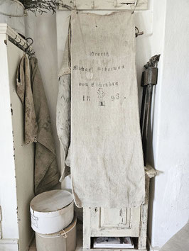 VERKAUFT Rol 10.09. OERIG 1893 antiker Leinensack Getreidesack Mehlsack
