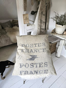 POSTES FRANCE 3 XXXL Hundekissen LeinenKissen Getreidesackkissen