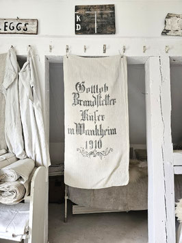 VERKAUFT Kle 07.07. 1910 GIRLANDE  antiker langer Leinensack Getreidesack Mehlsack