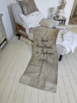 VERKAUFT Car 08.07. 1887 Johan .....antiker Getreidesack Mehlsack
