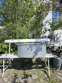 VERKAUFT Ets 02.05. 72cm alte Waschwanne dicht Zinkwanne oval