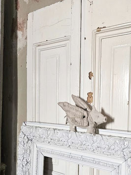 VERKAUFT Soh 11.11. PRIMITIVE-ART FLYING-PIC Leinenschwein mit Flügeln