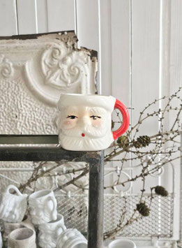 sehr alte Weihnachtsmann Tasse Keramik Weihnachtstasse bemalt