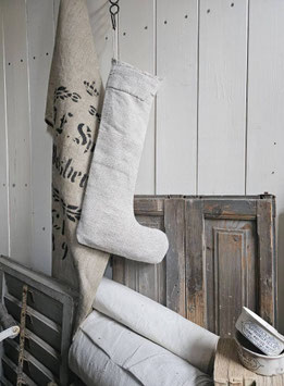 VERKAUFT Har 16.11. 55cm Nikolaus Weihnachtsstiefel aus antikem Leinensack II