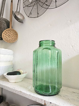 VERKAUFT Kah 12.04. uraltes großes Einmachglas PICKLE JAR tannengrün - perfekt als Windlicht!