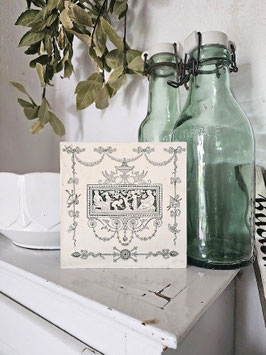 antike englische Wandfliese WEDGWOOD JOSIAH ETRURIA grünes Dekor II