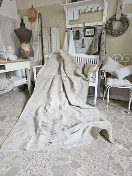 VERKAUFT Ets 03.03. 1887 CRISTIAN Throw GROSSE Decke aus antiken Getreidesäcken 235x135cm