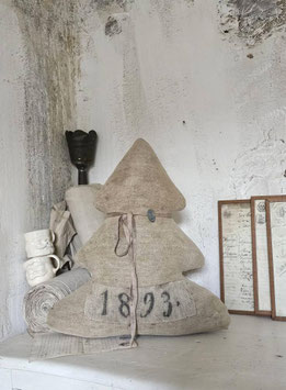 VERKAUFT Ing 26.11. BAUMKISSEN aus antikem Leinen 1893