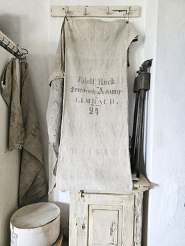 VERKAUFT Büc 06.04. HUCK 24 antiker langer Leinensack Getreidesack Mehlsack